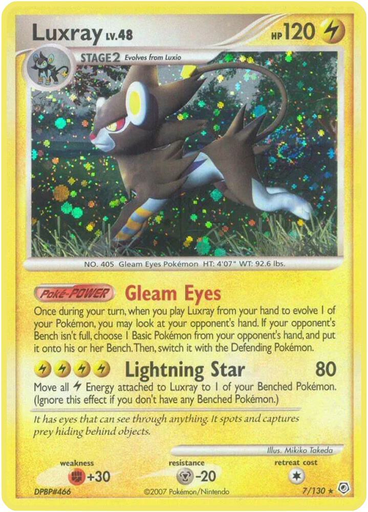 Luxray - 7/130 (DP) Holo Rare - Light Play