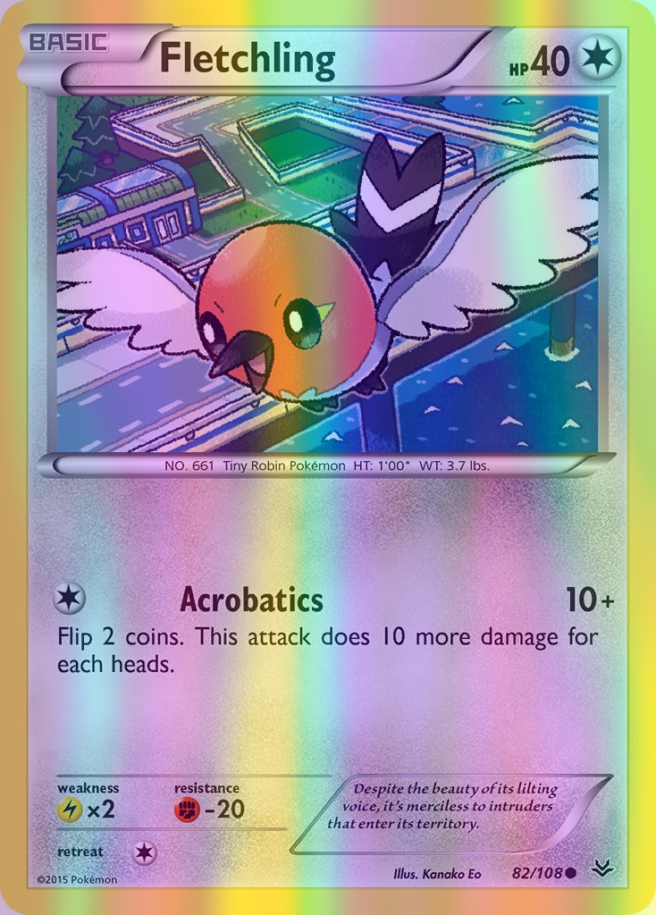 Fletchling - 082/108 (ROS) Common - Near Mint Reverse Holofoil