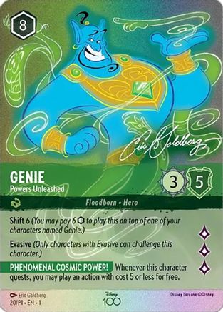 Genie - Powers Unleashed (Alternate Art) (Disney100 Promos 20/P1) Promo - Near Mint Holofoil