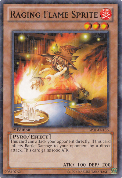 Raging Flame Sprite (Starfoil) (BP01-EN136) Starfoil Rare - Near Mint 1st Edition