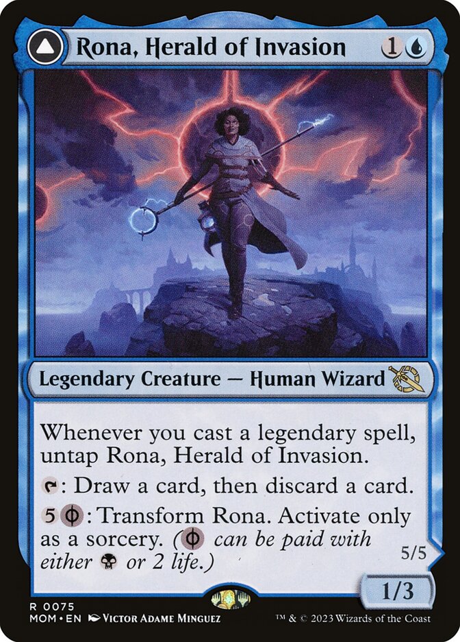 Rona, Herald of Invasion // Rona, Tolarian Obliterator [#0075] (MOM-R) Light Play