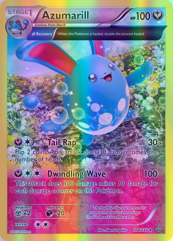 Azumarill (Alpha) - 104/160 (PRC) Holo Rare - Near Mint Reverse Holofoil