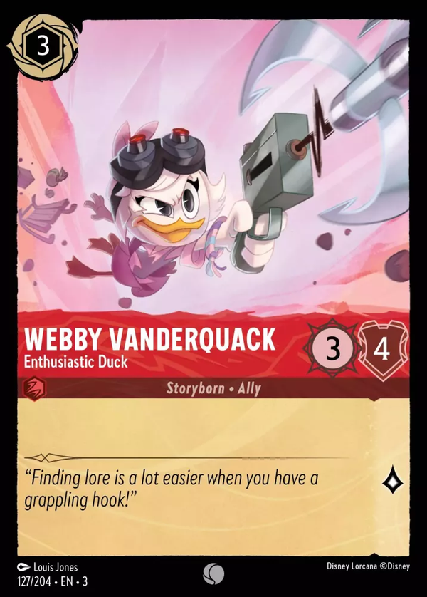 Webby Vanderquack - Enthusiastic Duck (Into the Inklands 127/204) Common - Near Mint