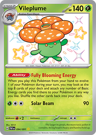 Vileplume - 094/091 (SV:PAF) Secret Rare - Near Mint Holofoil