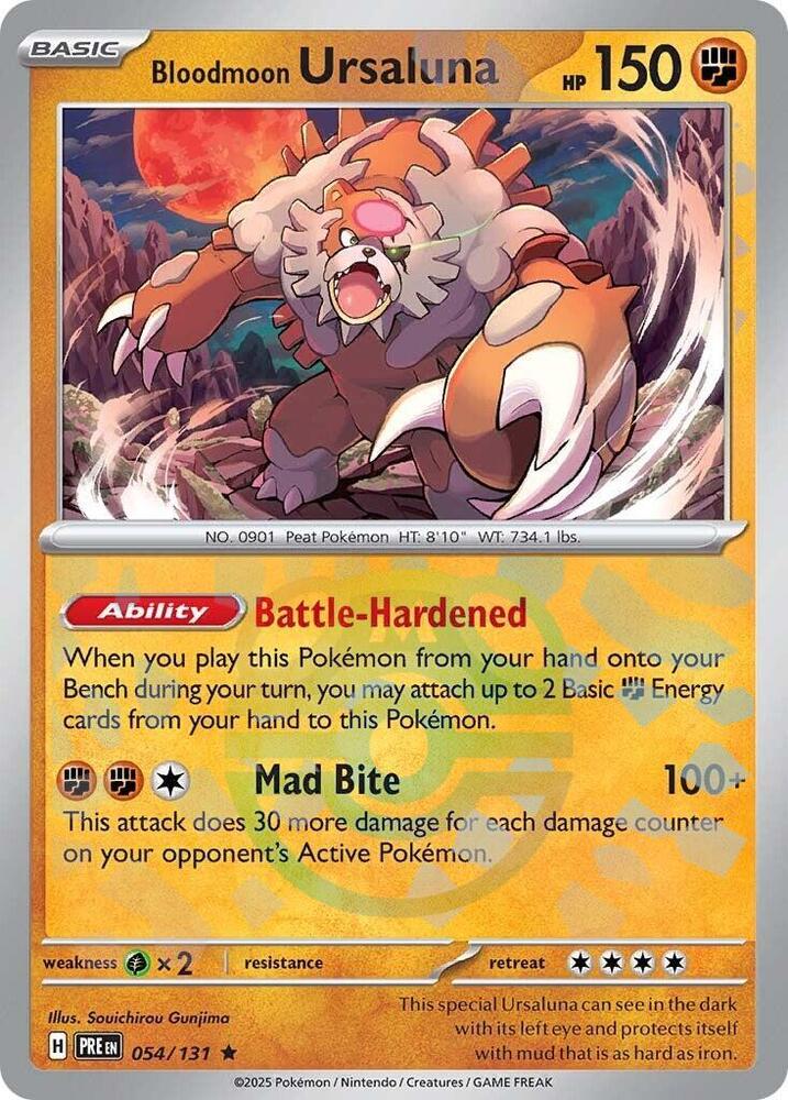 Bloodmoon Ursaluna (Master Ball Pattern) - 054/131 (PRE) Rare - Near Mint Holofoil