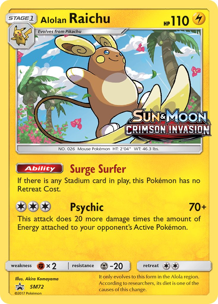 Alolan Raichu (Prerelease) - SM72 (SM:PR) Promo - Near Mint Holofoil