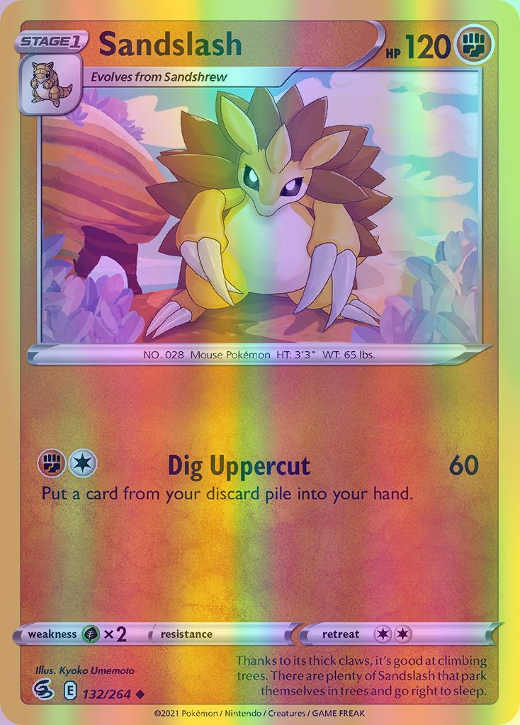 Sandslash - 132/264 (SWSH08) Uncommon - Near Mint Reverse Holofoil