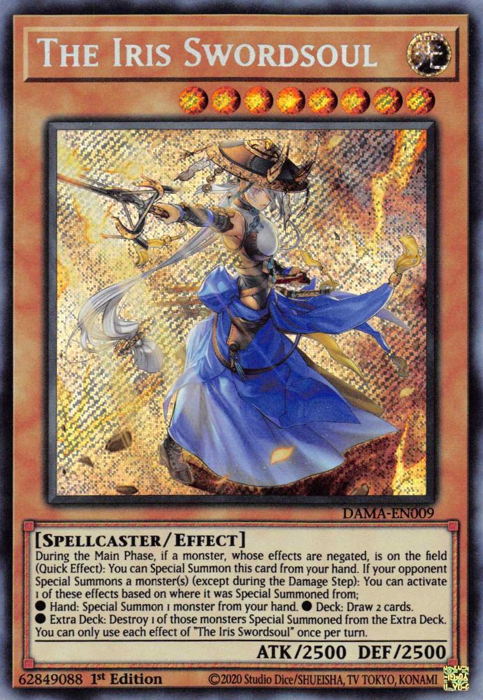The Iris Swordsoul (DAMA-EN009) Secret Rare - Light Play 1st Edition