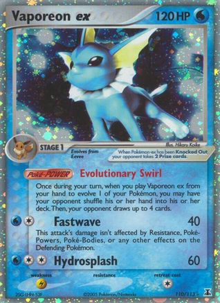 Vaporeon ex - 110/113 (DS) Ultra Rare - Near Mint Holofoil