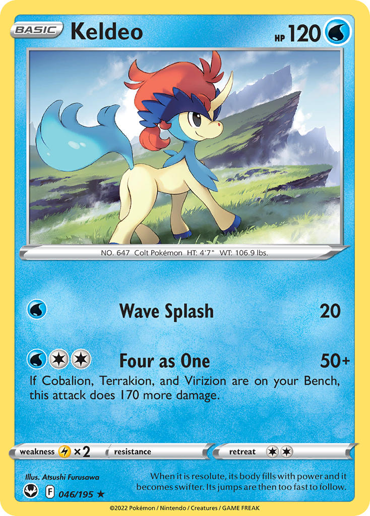 Keldeo - 046/195 (SWSH12) Rare - Near Mint