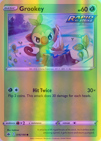 Grookey - 016/198 (SWSH06) Common - Near Mint Reverse Holofoil