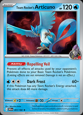 Team Rocket's Articuno - 051/182 (DRI) Rare