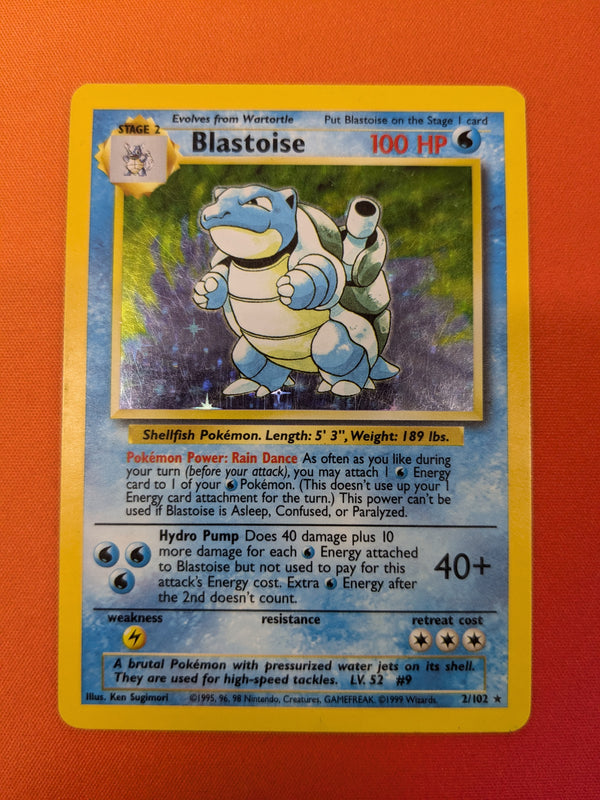 Blastoise - 002/102 (BS) Holo Rare - Moderate Play Holofoil