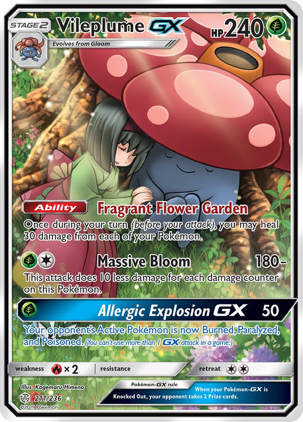 Vileplume GX (Full Art) - 211/236 (CEC) Ultra Rare - Near Mint Holofoil