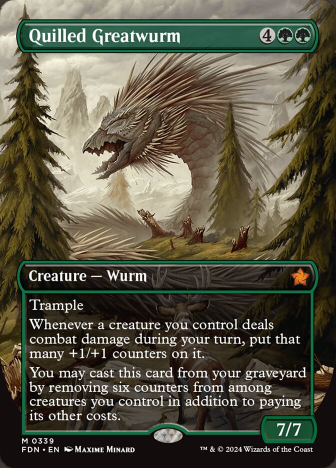Quilled Greatwurm [#0339 Borderless] (FDN-M) Light Play