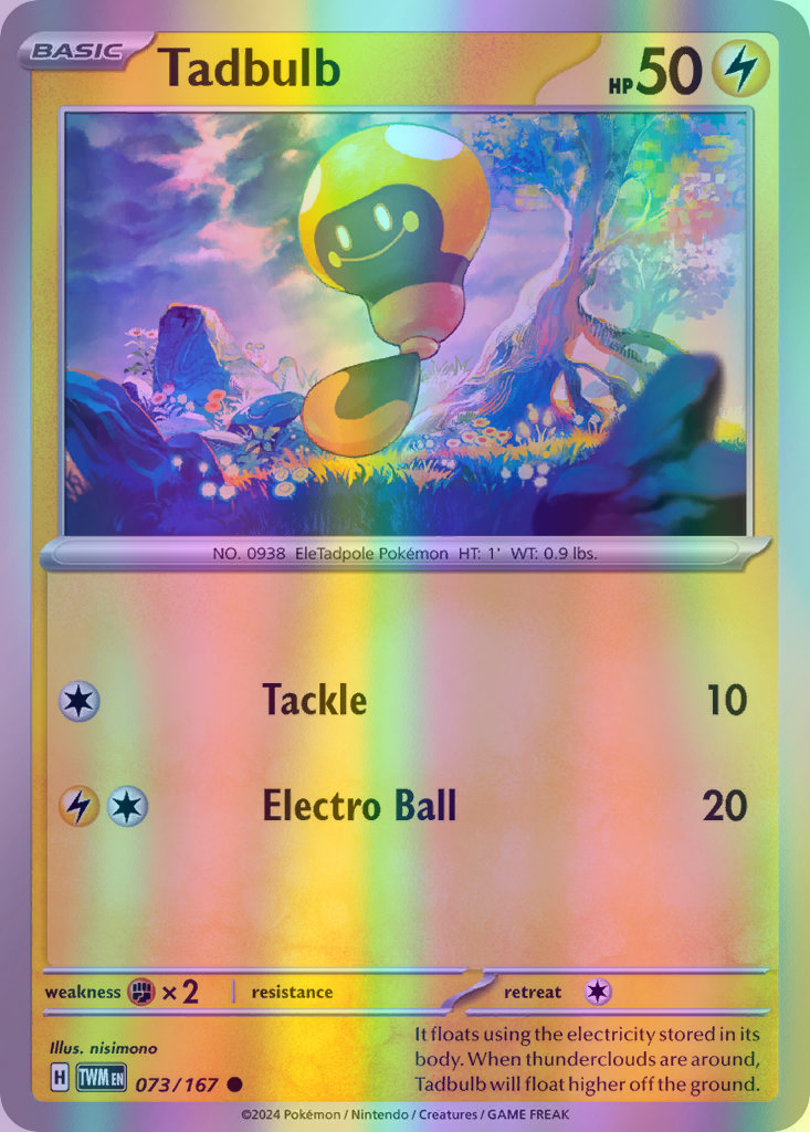 Tadbulb - 073/167 (TWM) Common - Near Mint Reverse Holofoil