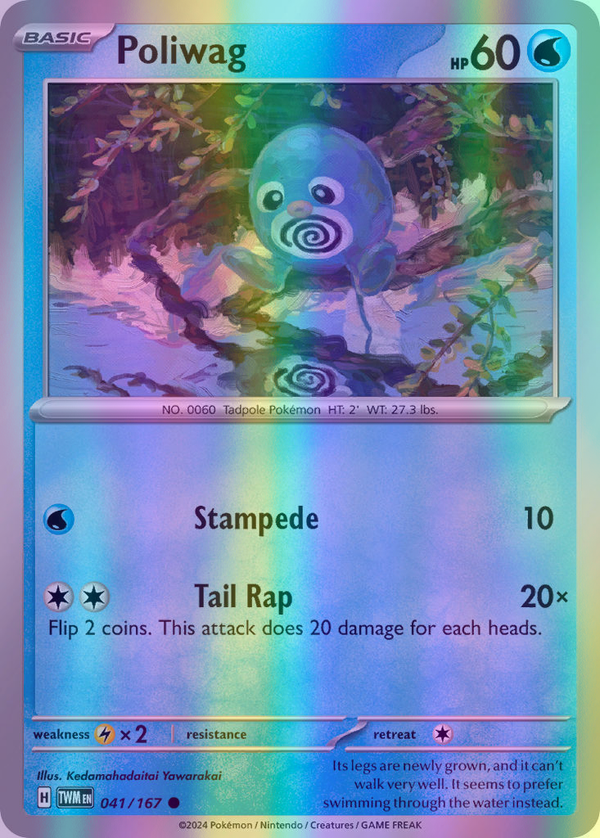 Poliwag - 041/167 (TWM) Common - Near Mint Reverse Holofoil