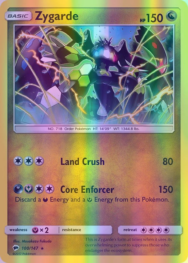 Zygarde - 100/147 (SM:BUS) Holo Rare - Near Mint Reverse Holofoil