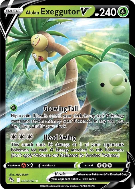 Alolan Exeggutor V - 005/078 (PGO) Ultra Rare - Near Mint Holofoil