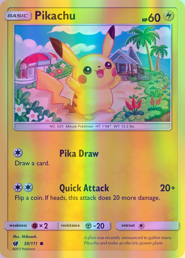 Pikachu - 030/111 (CIN) Common - Near Mint Reverse Holofoil