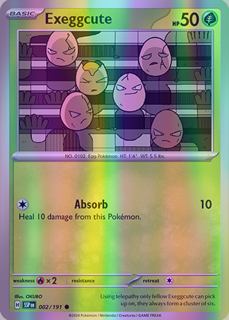 Exeggcute - 002/191 (SSP) Common - Near Mint Reverse Holofoil