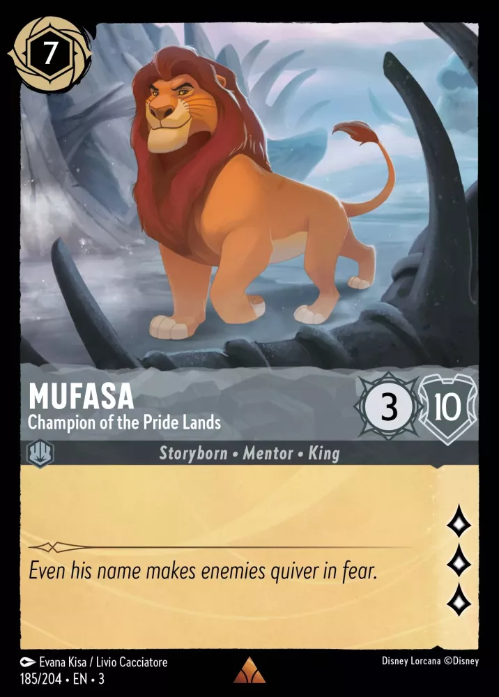 Mufasa - Champion of the Pride Lands (Into the Inklands 185/204) Rare - Near Mint