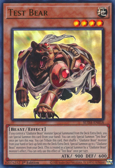 Test Bear (SUDA-EN018) Ultra Rare - Near Mint 1st Edition