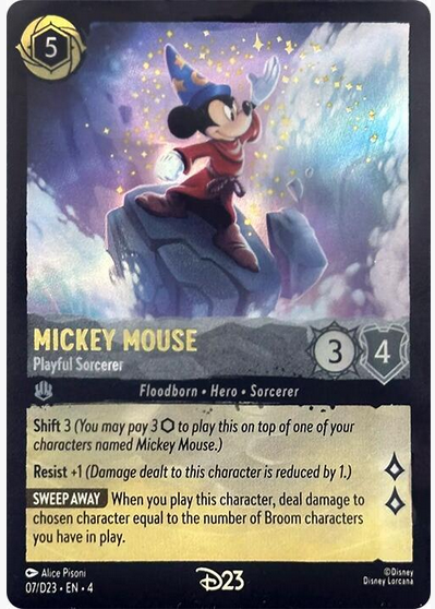 Mickey Mouse - Playful Sorcerer (Disney Lorcana Promo Cards 07/D23) Promo - Near Mint