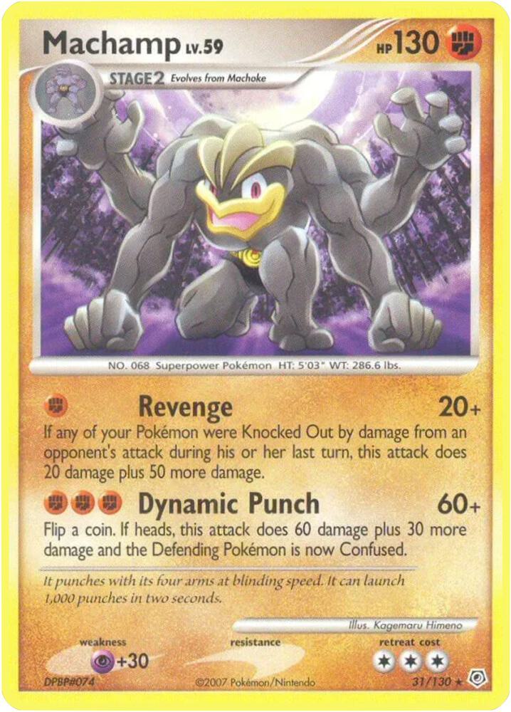 Machamp - 031/130 (DP) Holo Rare - Near Mint Reverse Holofoil