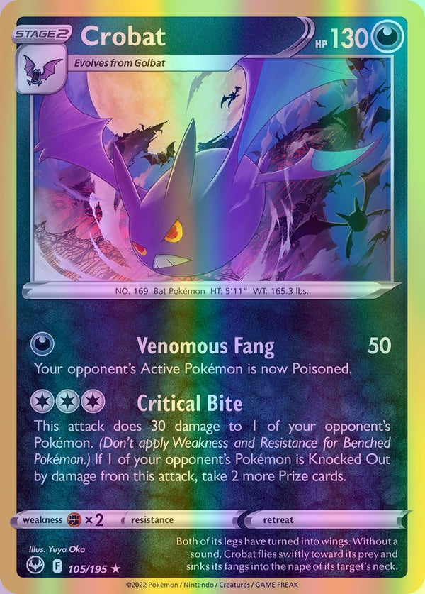 Crobat - 105/195 (SWSH12) Holo Rare - Near Mint Reverse Holofoil