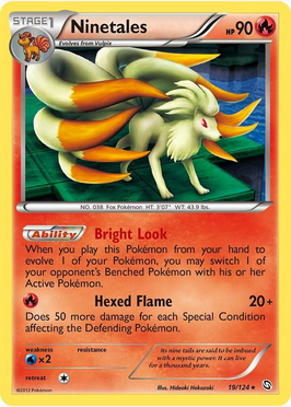 Ninetales - 19/124 (DRX) Rare - Near Mint Reverse Holofoil
