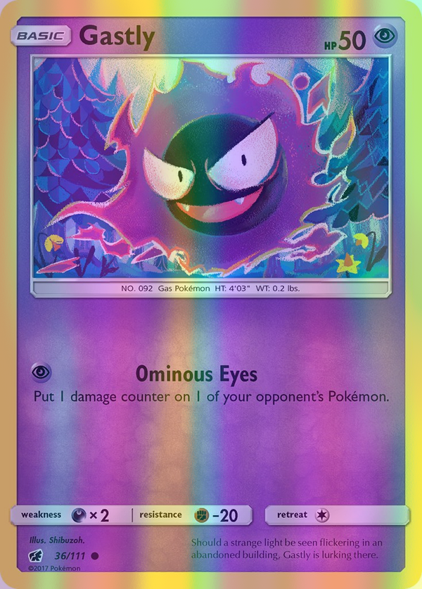 Gastly - 036/111 (CIN) Common - Near Mint Reverse Holofoil