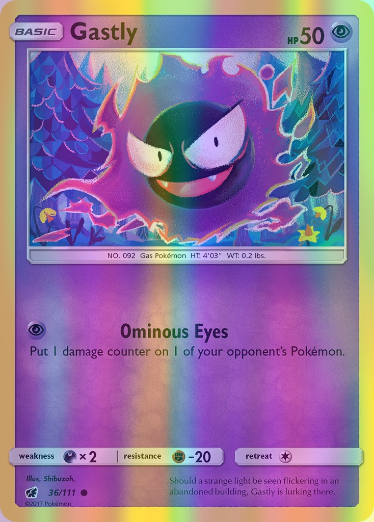 Gastly - 036/111 (CIN) Common - Near Mint Reverse Holofoil