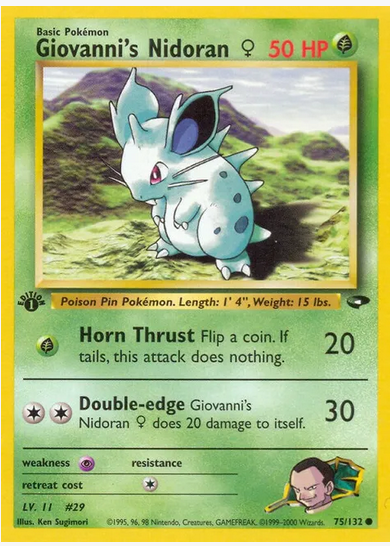 Giovanni's Nidoran F (75/132) 1st Edition