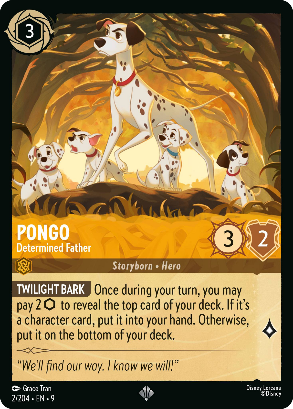 Pongo - Determined Father (002/204 - Fabled)  Super Rare