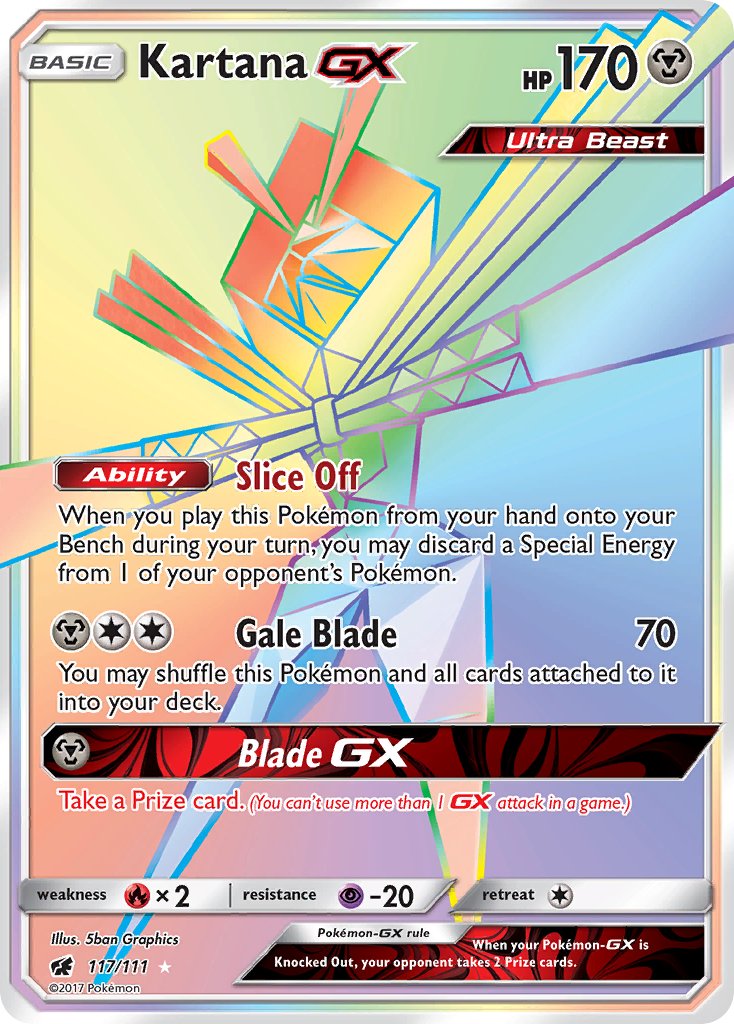 Kartana GX - 117/111 (CIN) Secret Rare - Near Mint Holofoil