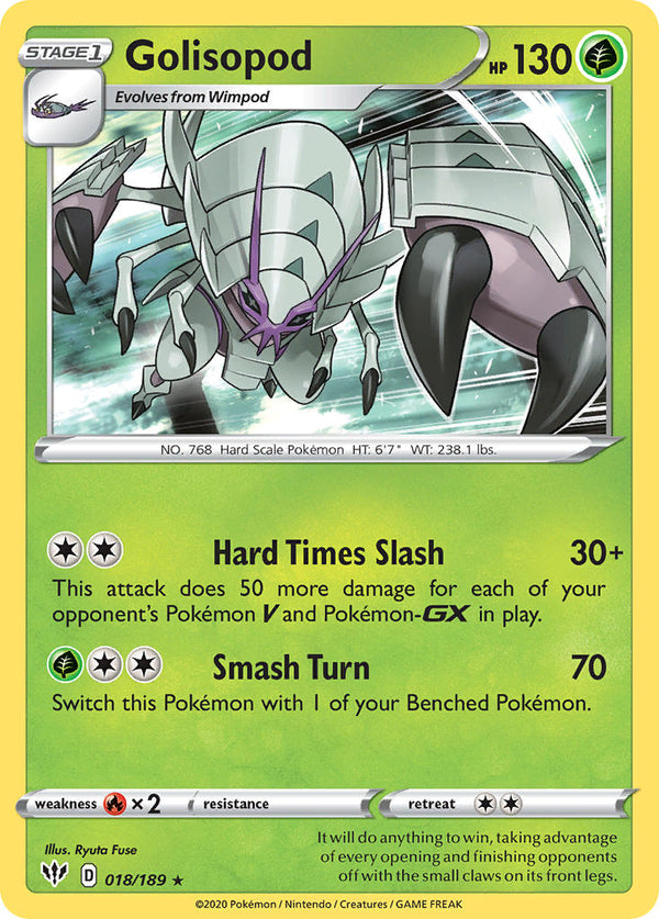 Golisopod - 018/189 (SWSH03) Holo Rare - Near Mint Holofoil