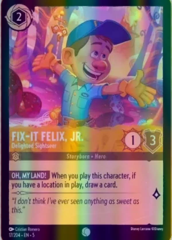 Fix-It Felix, Jr. - Delighted Sightseer (Shimmering Skies 017/204) Common - Near Mint Cold Foil