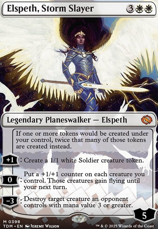 Elspeth, Storm Slayer [ #0398 Borderless Alternate Art ] (TDM-M)
