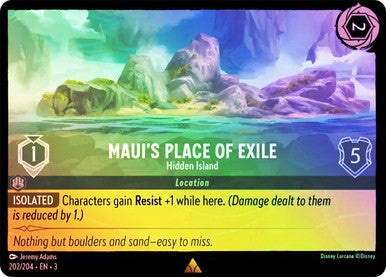 Maui's Place of Exile - Hidden Island (Into the Inklands 202/204) Rare - Near Mint Cold Foil