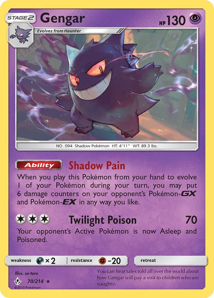 Gengar - 070/214 (UNB) Rare - Near Mint