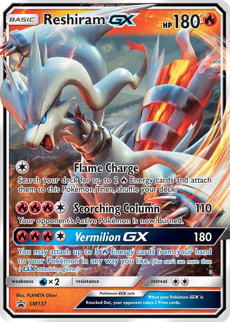 Reshiram GX - SM137 (SM:PR) Promo - Near Mint Holofoil