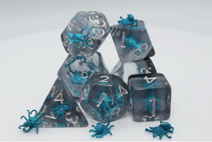 Teal Octopus RPG Dice Set