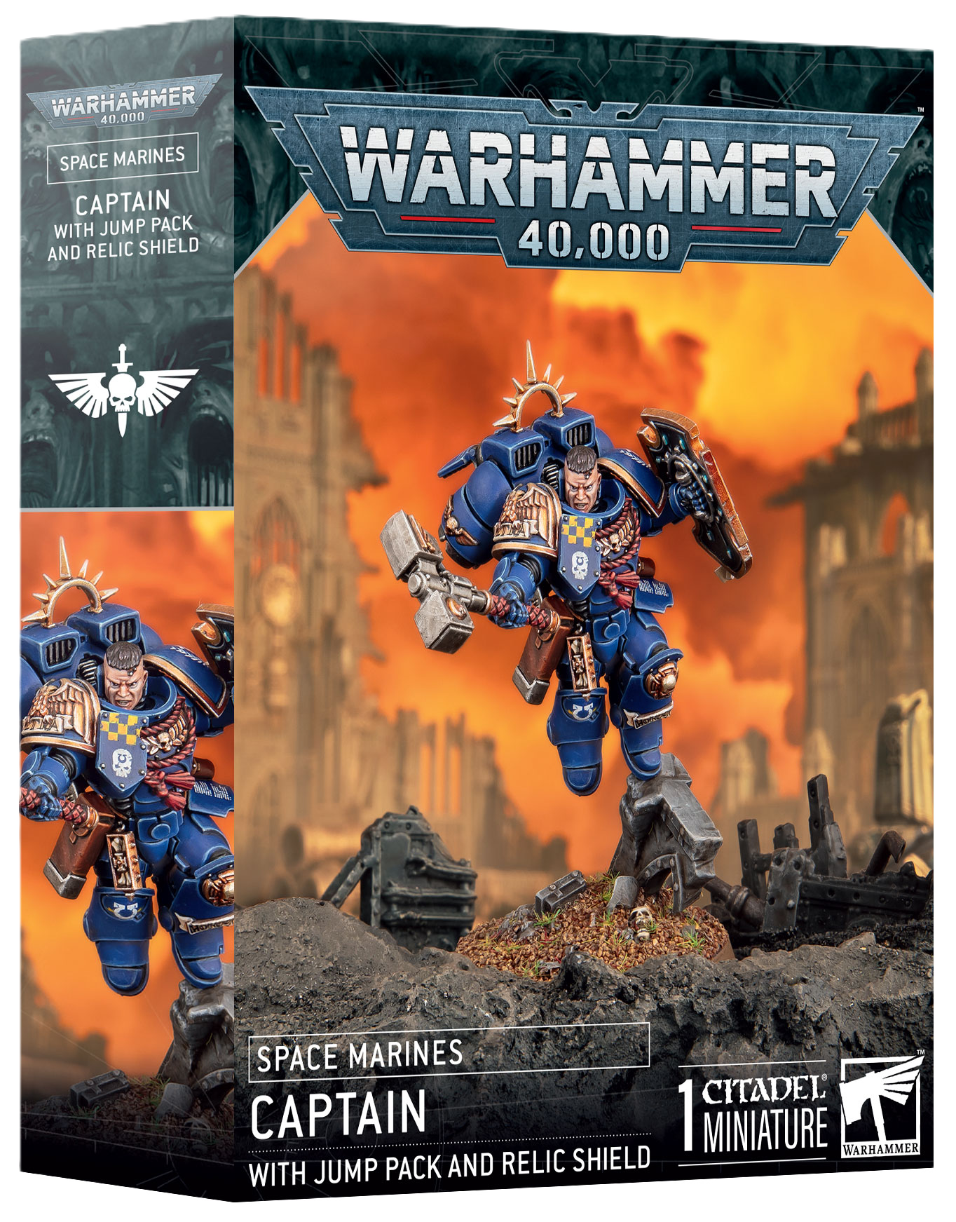 40K: Adeptus Astartes: Space Marines - Captain with Jump Pack & Relic Shield