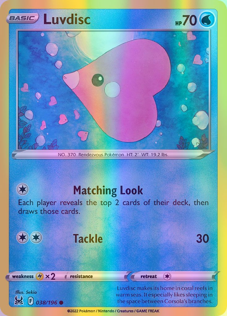 Luvdisc - 038/196 (SWSH11) Common - Near Mint Reverse Holofoil