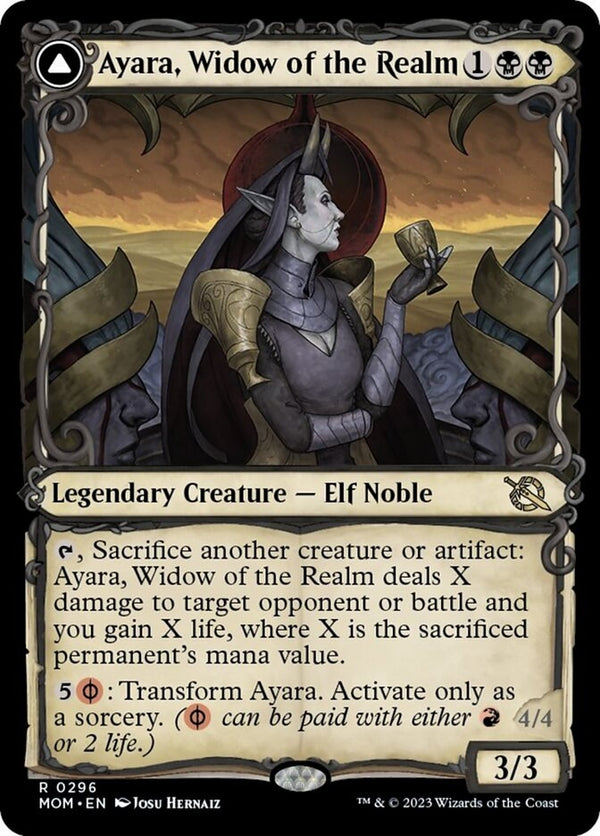 Ayara, Widow of the Realm // Ayara, Furnace Queen [#0296 Showcase] (MOM-R)