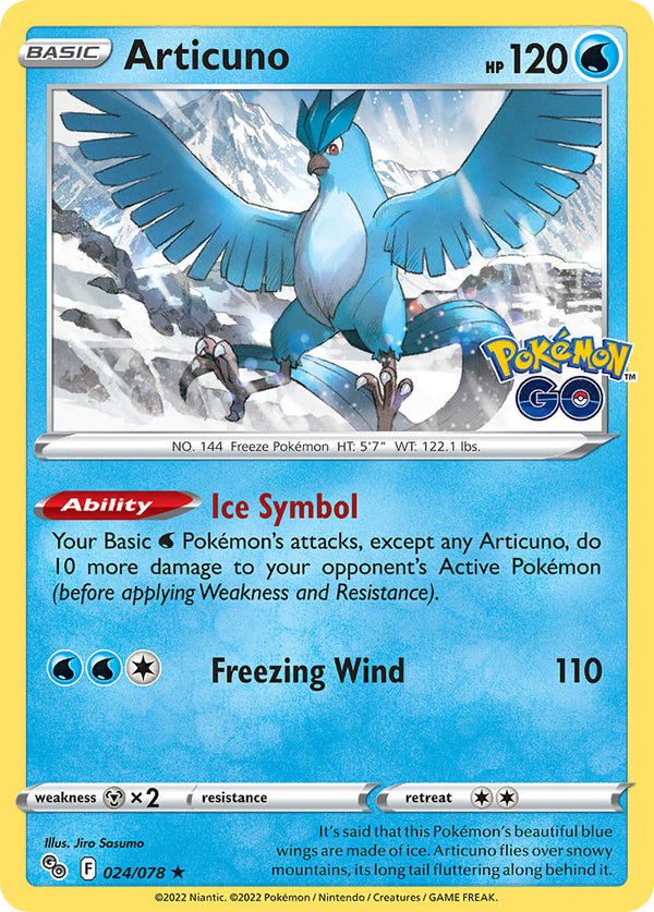 Articuno - 024/078 (PGO) Holo Rare - Near Mint Holofoil