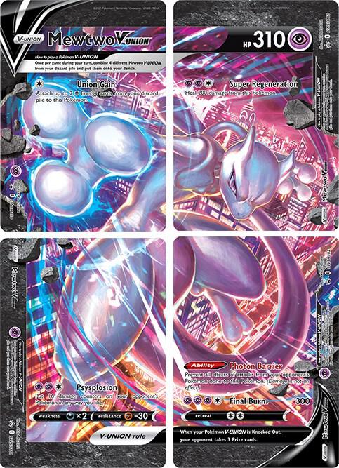 Mewtwo V-UNION [Set of 4] - SWSH159-162 (SWSH:PR) Promo - Near Mint Holofoil