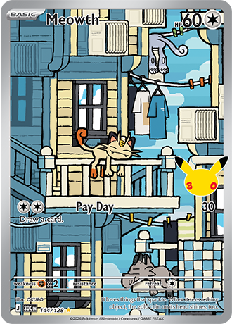 Meowth - 144/128 (30C) Illustration Rare