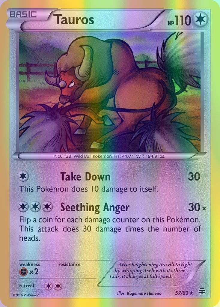 Tauros - 057/083 (GEN) Rare - Near Mint Reverse Holofoil